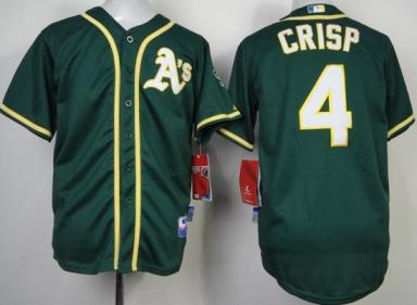 Kids Oakland Athletics 4 Coco Crisp Green Cool Base MLB Jerseys Cheap