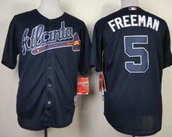 Atlanta Braves 5 Freddie Freeman Blue Cool Base MLB Jersey Cheap