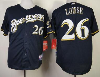 Milwaukee Brewers #26 Kyle Lohse Navy Blue Cool Base MLB Baseball Jerseys Cheap