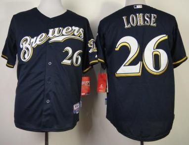 Milwaukee Brewers #26 Kyle Lohse Navy Blue Cool Base MLB Baseball Jerseys