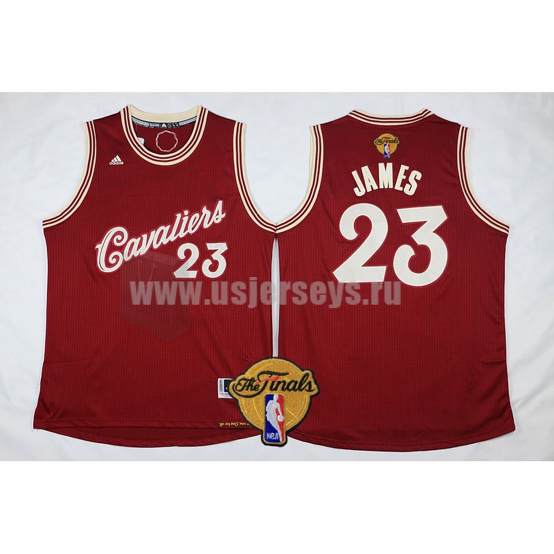 Men's Cleveland Cavaliers #23 LeBron James Burgundy Stitched 2016 The Finals Christmas Day NBA Jersey