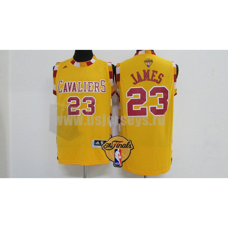 Men's Cleveland Cavaliers #23 LeBron James Gold Stitched 2016 The Finals Alternate NBA Jersey