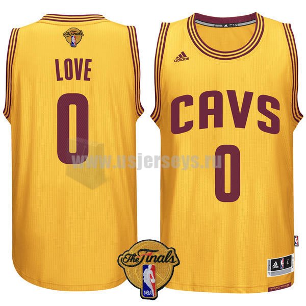 Men's Cleveland Cavaliers #0 Kevin Love Gold Stitched 2016 Finals Patch Swingman Alternate NBA Jersey