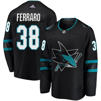 Men's San Jose Sharks #38 Mario Ferraro Adidas Breakaway Black Jersey