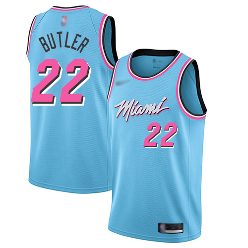 Men's Nike Miami Heat #22 Jimmy Butler Blue NBA Swingman City Edition 2019 20 Jersey