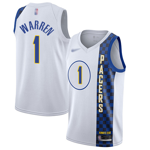 Men's Nike Indiana Pacers #1 T.J. Warren White NBA Swingman City Edition 2019 20 Jersey