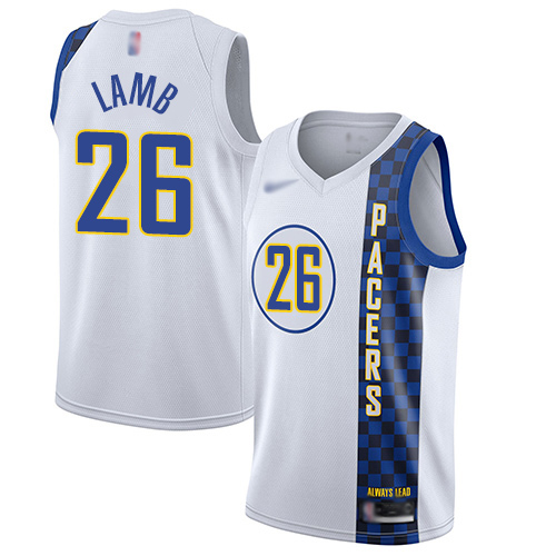 Men's Nike Indiana Pacers #26 Jeremy Lamb White NBA Swingman City Edition 2019 20 Jersey