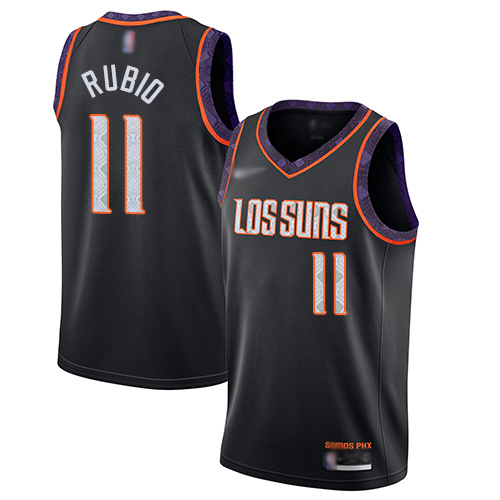 Men's Nike Phoenix Suns #11 Ricky Rubio Black NBA Swingman City Edition 2019 20 Jersey
