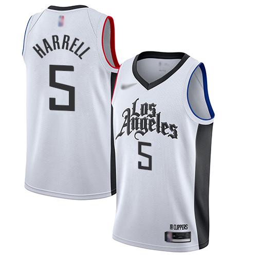 Men's Nike Los Angeles Clippers #5 Montrezl Harrell White NBA Swingman City Edition 2019 20 Jersey