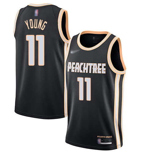 Men's Nike Atlanta Hawks #11 Trae Young Black Basketball Swingman City Edition 2019 20 Jersey