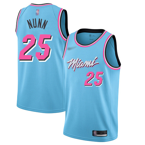 Men's Nike Miami Heat #25 Kendrick Nunn Blue Basketball Swingman City Edition 2019 20 Jersey