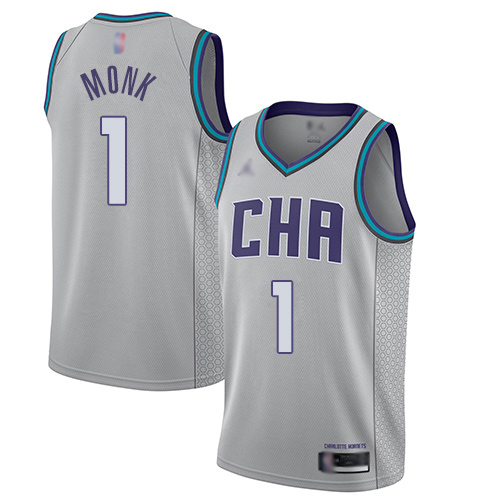 Men's Nike Charlotte Hornets #1 Malik Monk Gray Basketball Jordan Swingman City Edition 2019 20 Jersey Men's Nike Charlotte Hornets #1 Malik Monk Gray Basketball Jordan Swingman City Edition 2019 20 Jersey