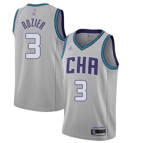Men's Nike Charlotte Hornets #3 Terry Rozier Gray Basketball Jordan Swingman City Edition 2019 20 Jersey Men's Nike Charlotte Hornets #3 Terry Rozier Gray Basketball Jordan Swingman City Edition 2019 20 Jersey