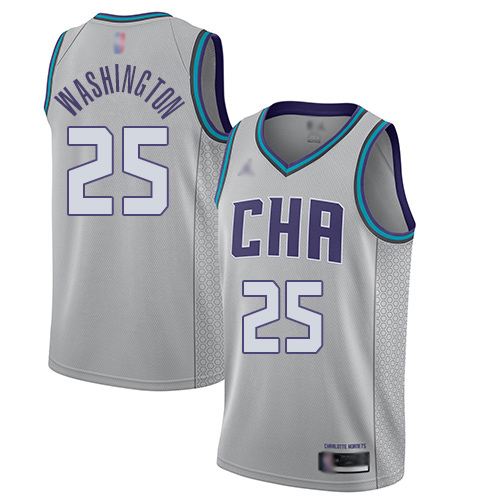 Men's Nike Charlotte Hornets #25 PJ Washington Gray Basketball Jordan Swingman City Edition 2019 20 Jersey