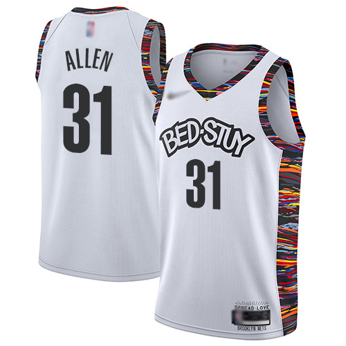 Men's Nike Brooklyn Nets #31 Jarrett Allen White Basketball Swingman City Edition 2019 20 Jersey