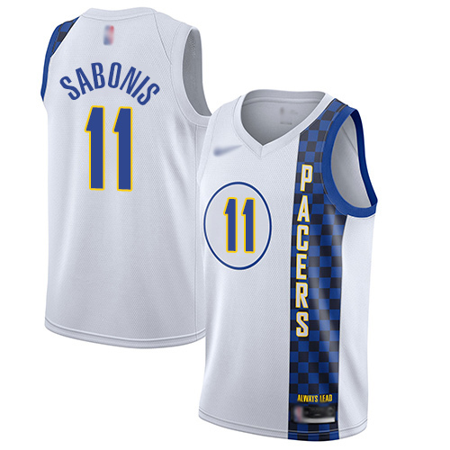 Men's Nike Indiana Pacers #11 Domantas Sabonis White Basketball Swingman City Edition 2019 20 Jersey