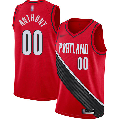 Men's Nike Portland Trail Blazers #00 Carmelo Anthony Red NBA Swingman Statement Edition 2019 2020 Jersey