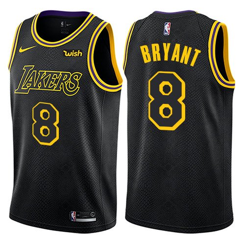 Men's Los Angeles Lakers #8 Kobe Bryant Authentic Black City Edition Jersey