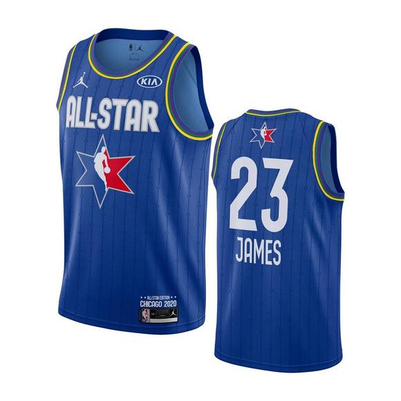 Men's Los Angeles Lakers #23 LeBron James Blue 2020 NBA All-Star Game Swingman Finished Jersey