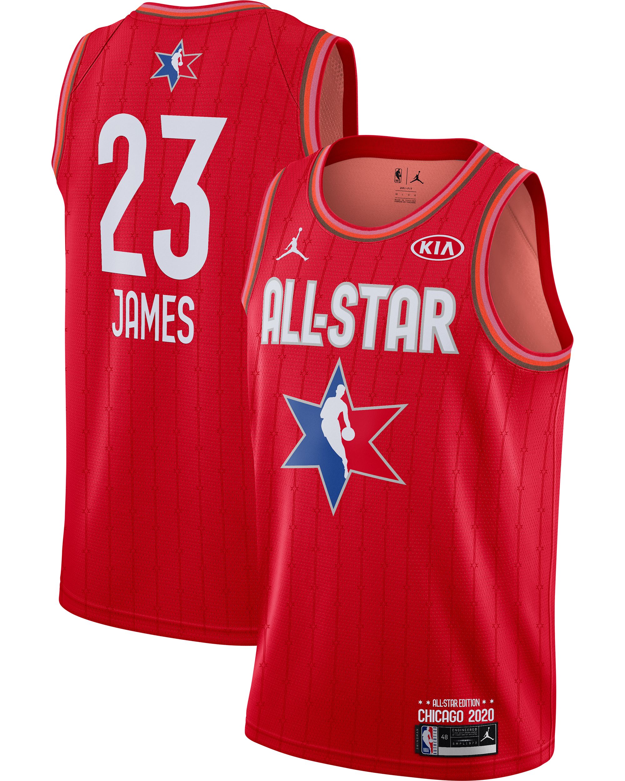 Men's Los Angeles Lakers #23 LeBron James Red 2020 NBA All-Star Game Swingman Finished Jersey