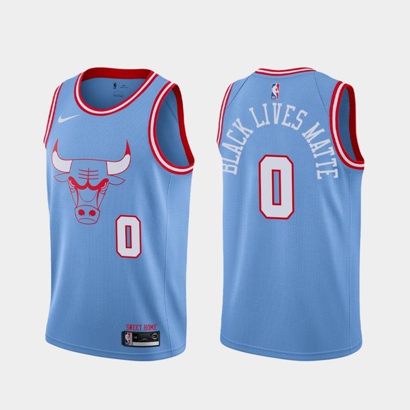 Chicago Bulls #0 Coby White BLM Jersey City