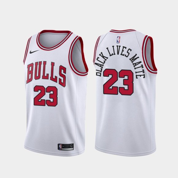 Chicago Bulls #23 Michael Jordan BLM Jersey White