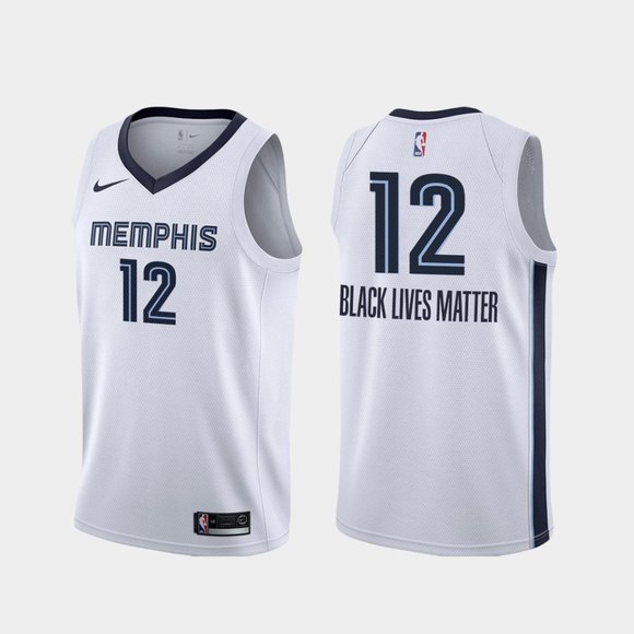 Memphis Grizzlies #12 Ja Morant BLM Jersey White