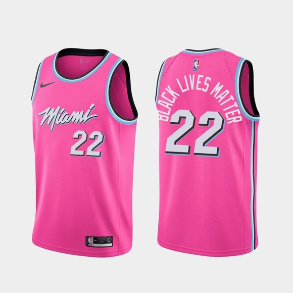 Miami Heat #22 Jimmy Butler BLM Jersey Pink