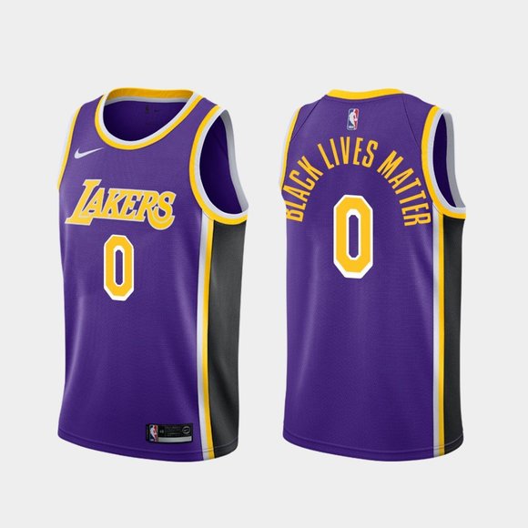 Los Angeles Lakers #0 Kyle Kuzma BLM Purple Jersey