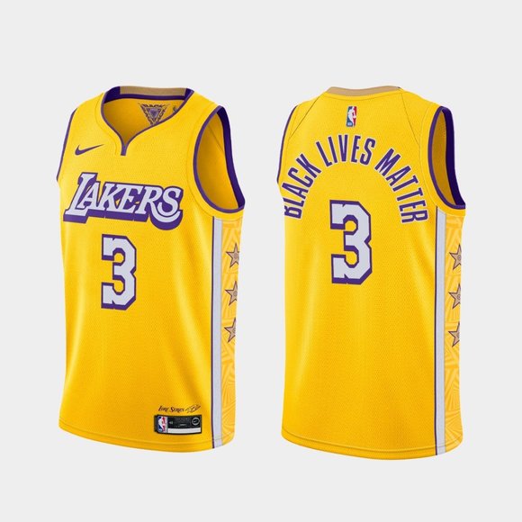 Los Angeles Lakers #3 Anthony Davis BLM Jersey City