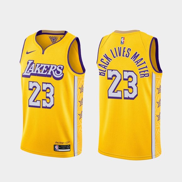 Los Angeles Lakers #23 LeBron James BLM Jersey City
