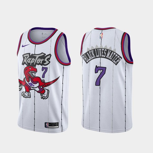 Toronto Raptors #7 Kyle Lowry BLM Jersey White