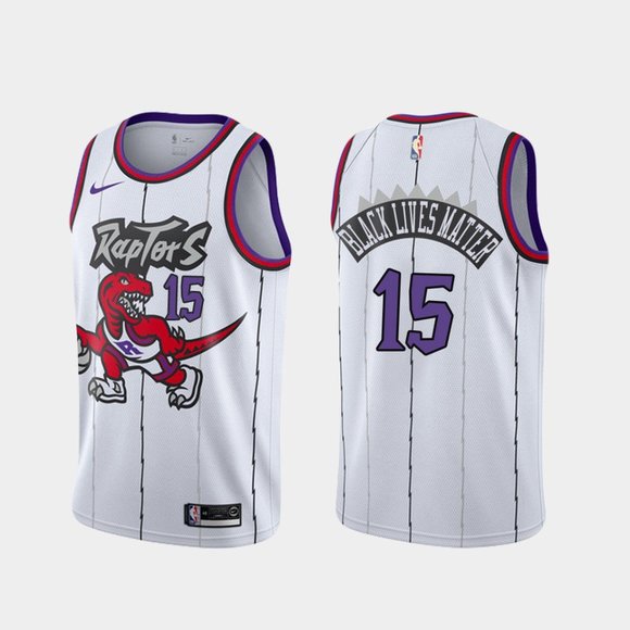 Toronto Raptors #15 Vince Carter Social Justice BLM 2020 Jerse