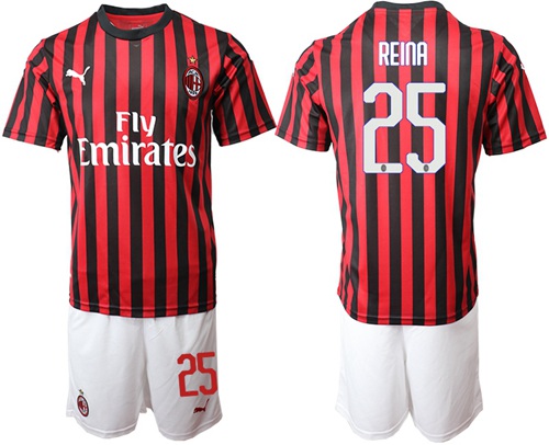 AC Milan #25 Reina Home Soccer Club Jersey