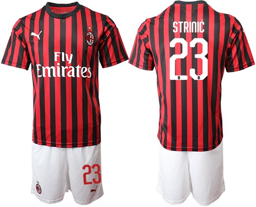 AC Milan #23 Strinic Home Soccer Club Jersey