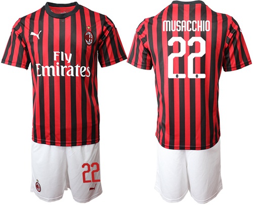 AC Milan #22 Musacchio Home Soccer Club Jersey