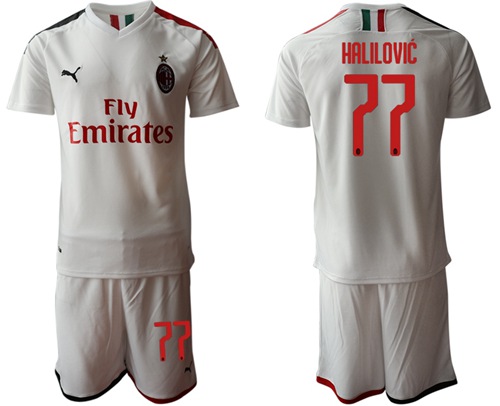 AC Milan #77 Halilovic Away Soccer Club Jersey
