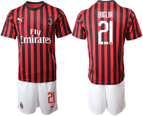 AC Milan #21 Biglia Home Soccer Club Jersey