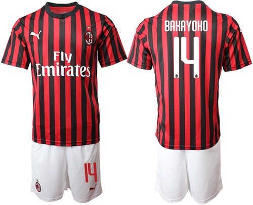 AC Milan #14 Bakayoko Home Soccer Club Jersey