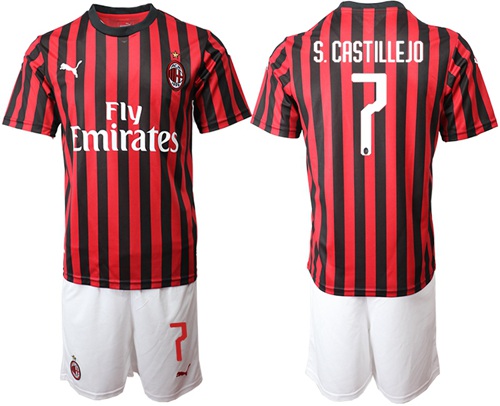 AC Milan #7 S.Castillejo Home Soccer Club Jersey
