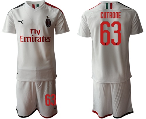 AC Milan #63 Cutrone Away Soccer Club Jersey