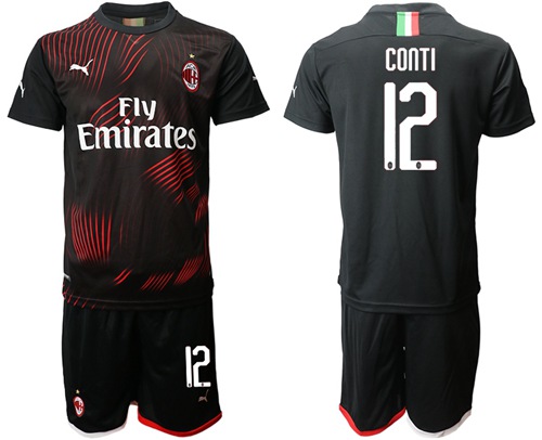 AC Milan #12 Conti Third Soccer Club Jersey