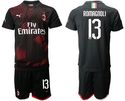 AC Milan #13 Romagnoli Third Soccer Club Jersey