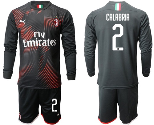 AC Milan #2 Calabria Third Long Sleeves Soccer Club Jersey