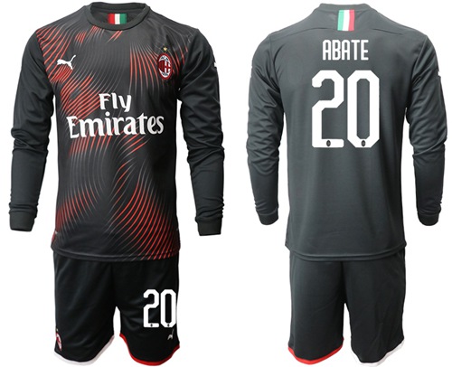 AC Milan #20 Abate Third Long Sleeves Soccer Club Jersey