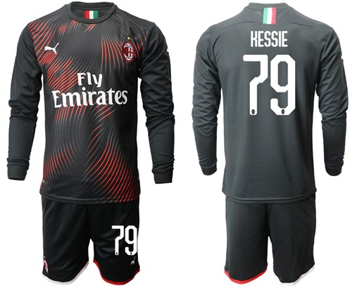 AC Milan #79 Hessie Third Long Sleeves Soccer Club Jersey
