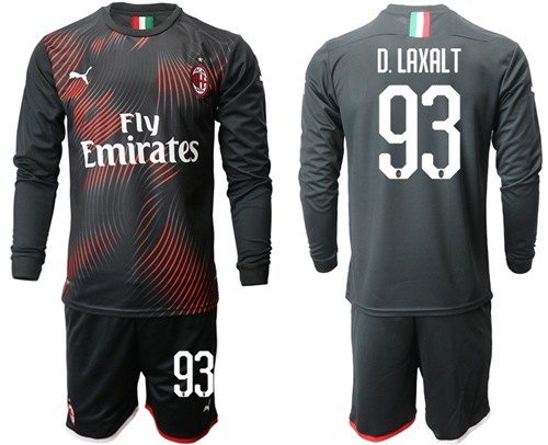 AC Milan #93 D.Laxalt Third Long Sleeves Soccer Club Jersey