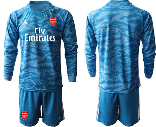 Arsenal Blank Light Blue Goalkeeper Long Sleeves Soccer Club Jersey
