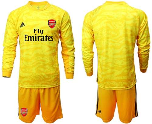 Arsenal Blank Yellow Long Sleeves Goalkeeper Soccer Club Jersey