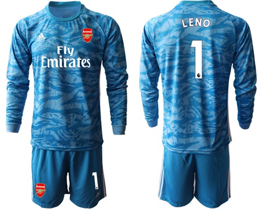 Arsenal #1 Leno Light Blue Goalkeeper Long Sleeves Soccer Club Jersey